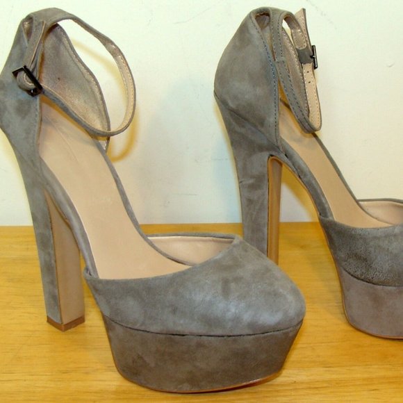 ZARA BASIC WOMENS GRAY PLATFORM SANDAL 37 6.5-7M - Picture 2 of 9